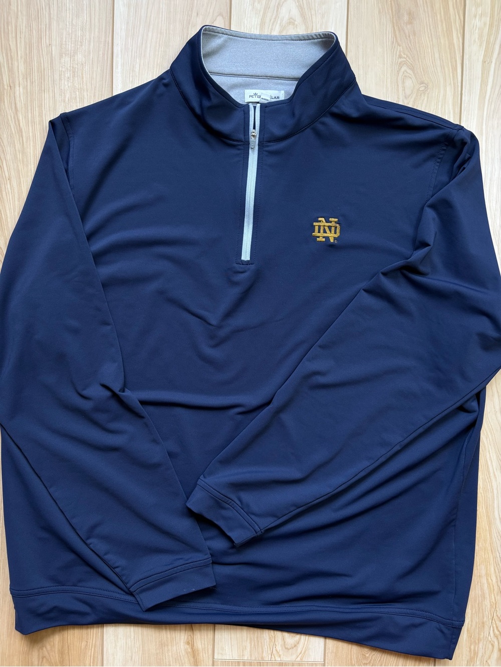 Peter Millar Navy Quarter-Zip Pullover with Gold Notre Dame Logo XXL EUC